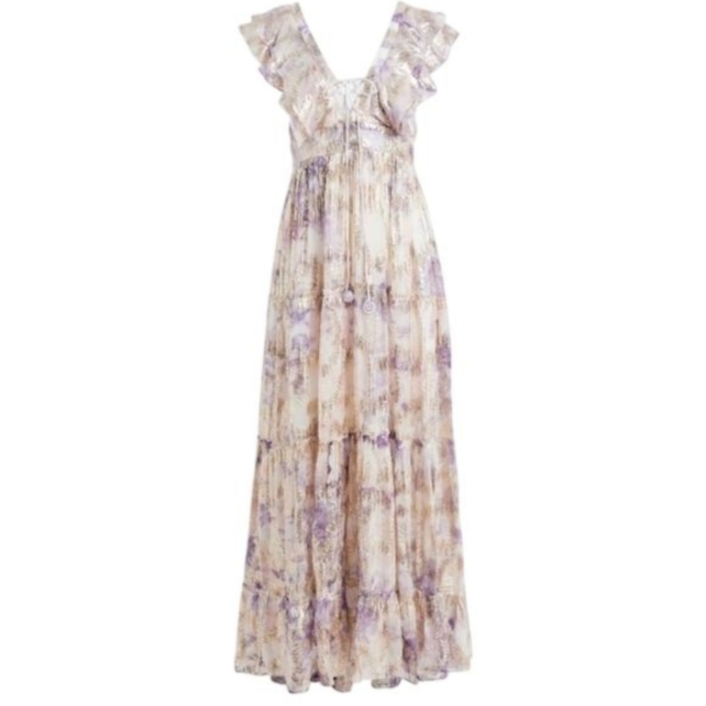 HEMANT AND NANDITA Vivir Maxi Dress In Lilac XS
